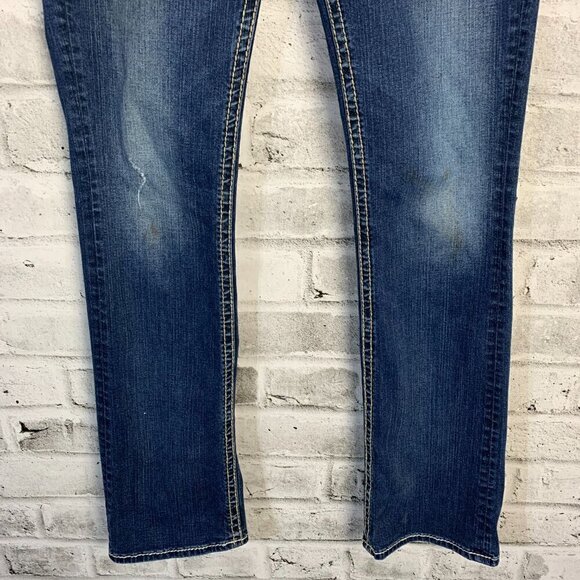 Silver Jeans Suki Mid Slim Boot Embellished Denim Bootcut Jeans - Picture 4 of 11